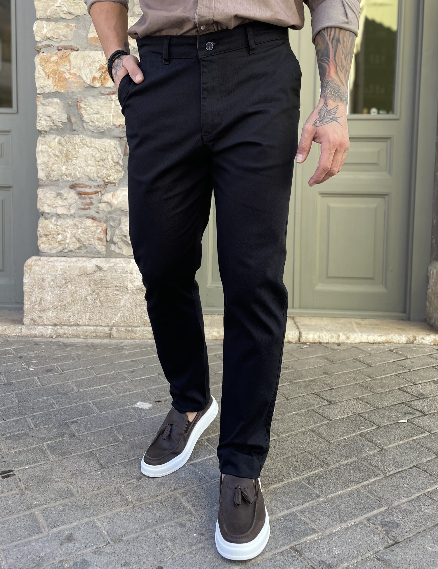 Dynamo ανδρικό μπλε παντελόνι υφασμάτινο Chinos D1316B